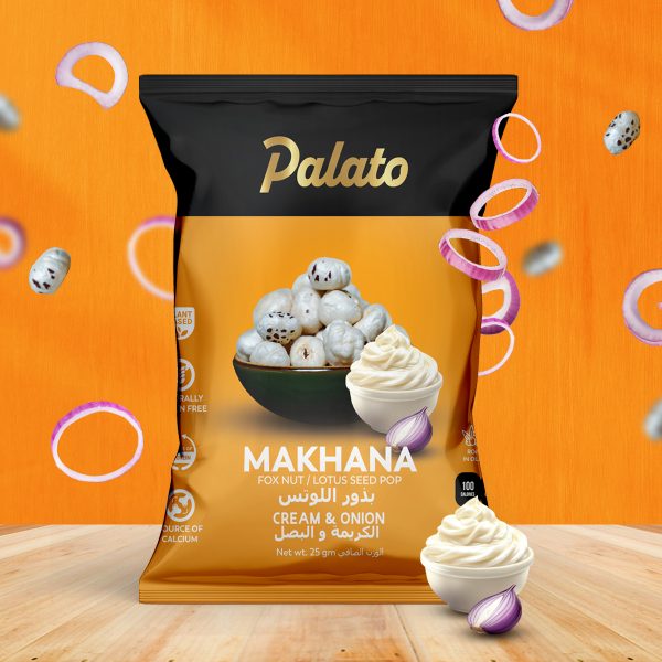 Roasted Makhana<br>Cream & Onion Flavor 25g