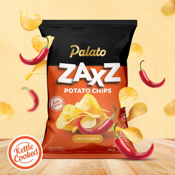 "Zaxz" Potato Chips<br>Mild Chilli Flavor (100g)