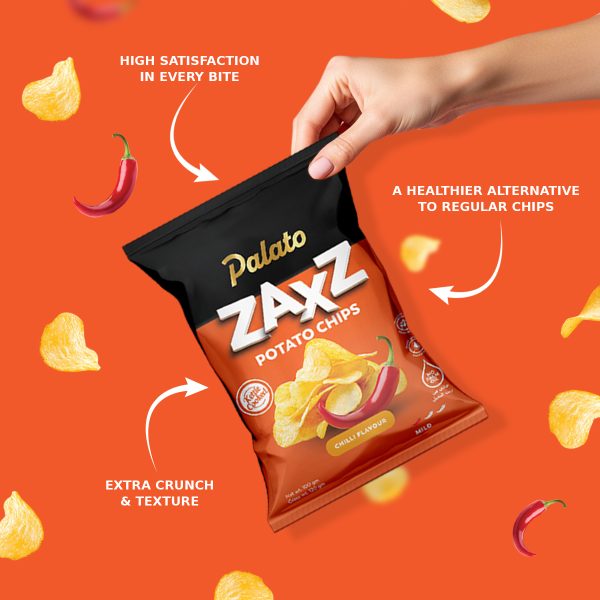 "Zaxz" Potato Chips<br>Mild Chilli Flavor (100g)