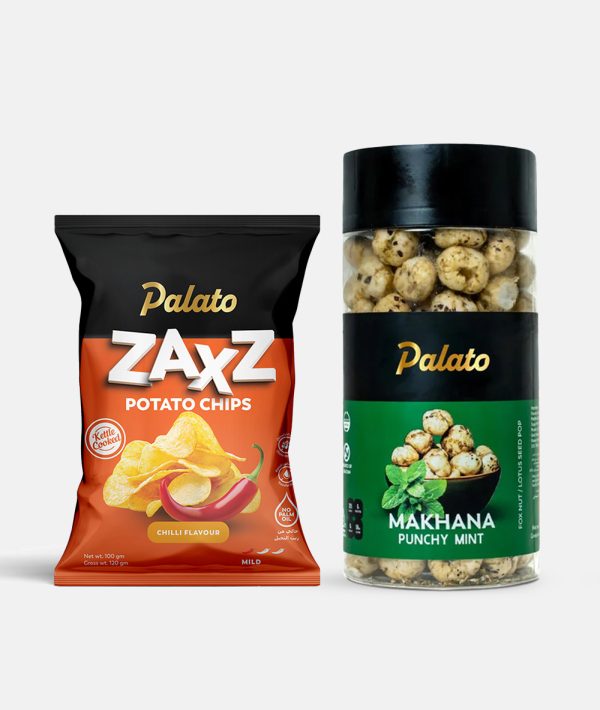 Premium Snack Combo<br>(Chilli Potato Chips 100g + Punchy Mint Makhana 75g)