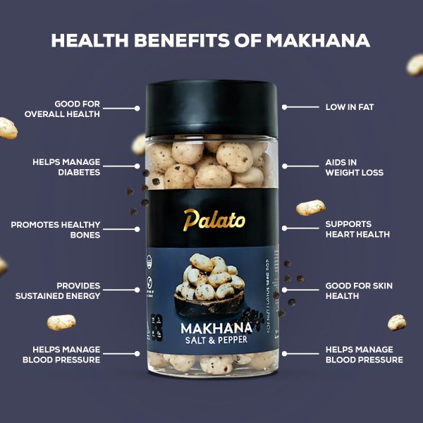 Palato Premium Gourmet Jumbo Size Makhana (Foxnut) Salt & Pepper