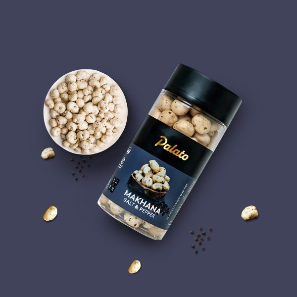 Palato Premium Gourmet Jumbo Size Makhana (Foxnut) Salt & Pepper