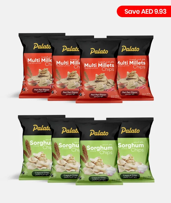 Family Pack - Millet Chips<br>(Multi Millet 4x100g + Sorghum Millet 4x100g)