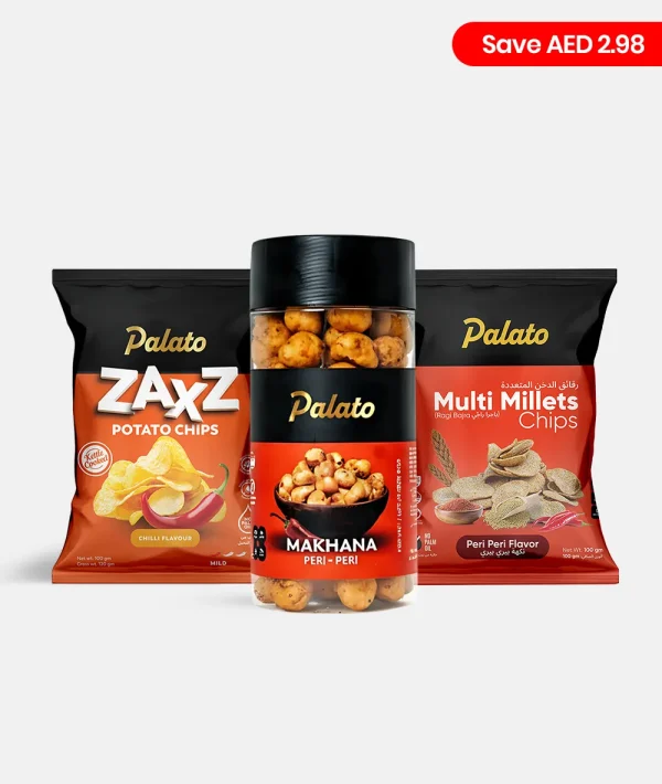 Spicy Pack - Chips + Makhana<br>(Chilli Flavour 100g + Peri Peri Makhana 75g + Multi Millet 100g)