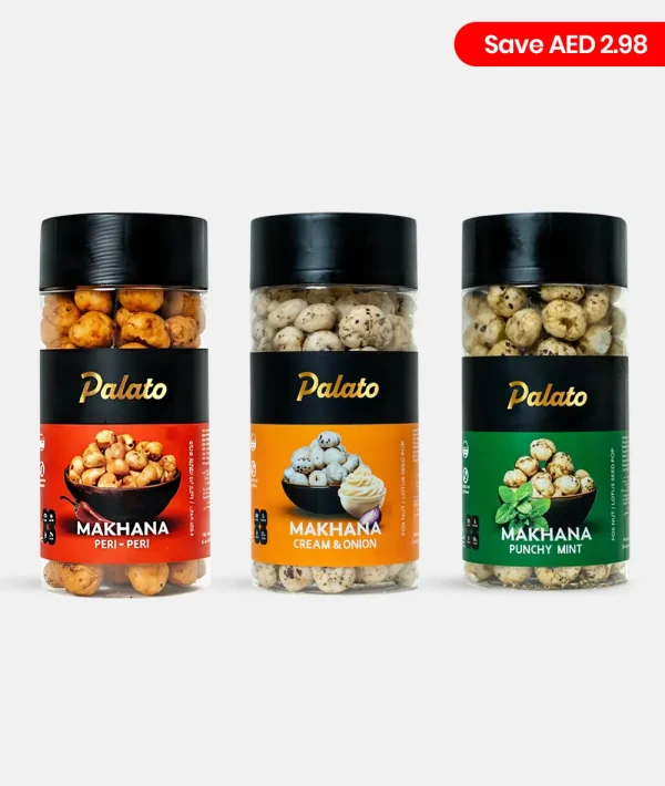 Starter Pack - Makhana<br>(Peri Peri + Cream & Onion + Punchy Mint Flavour) 3x75g