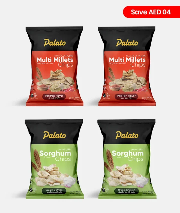 Starter Pack - Millet Chips<br>(Multi Millet 2x100g + Sorghum Millet 2x100g)