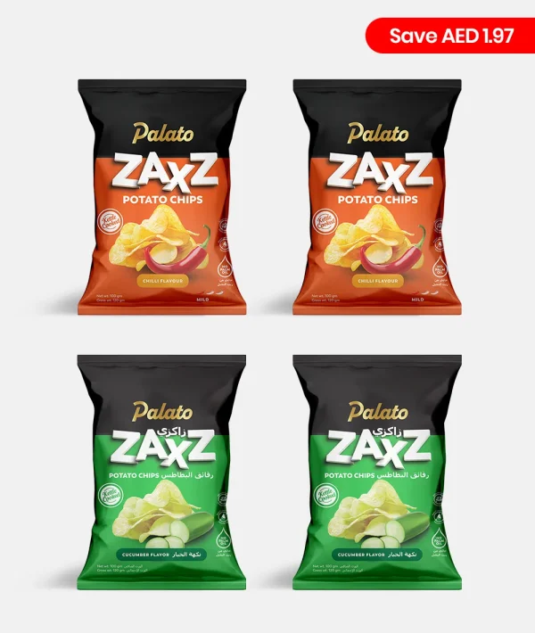 Starter Pack - Potato Chips<br>(Chilli Flavour 2x100g + Cucumber Flavour 2x100g)